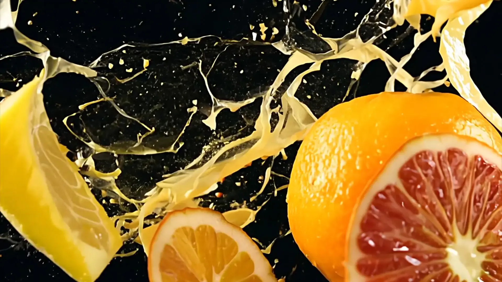 Vibrant Fruit Explosion Overlay for Juice Brands Title Animation